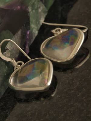 Angel Aura Heart Earrings in Sterling Silver